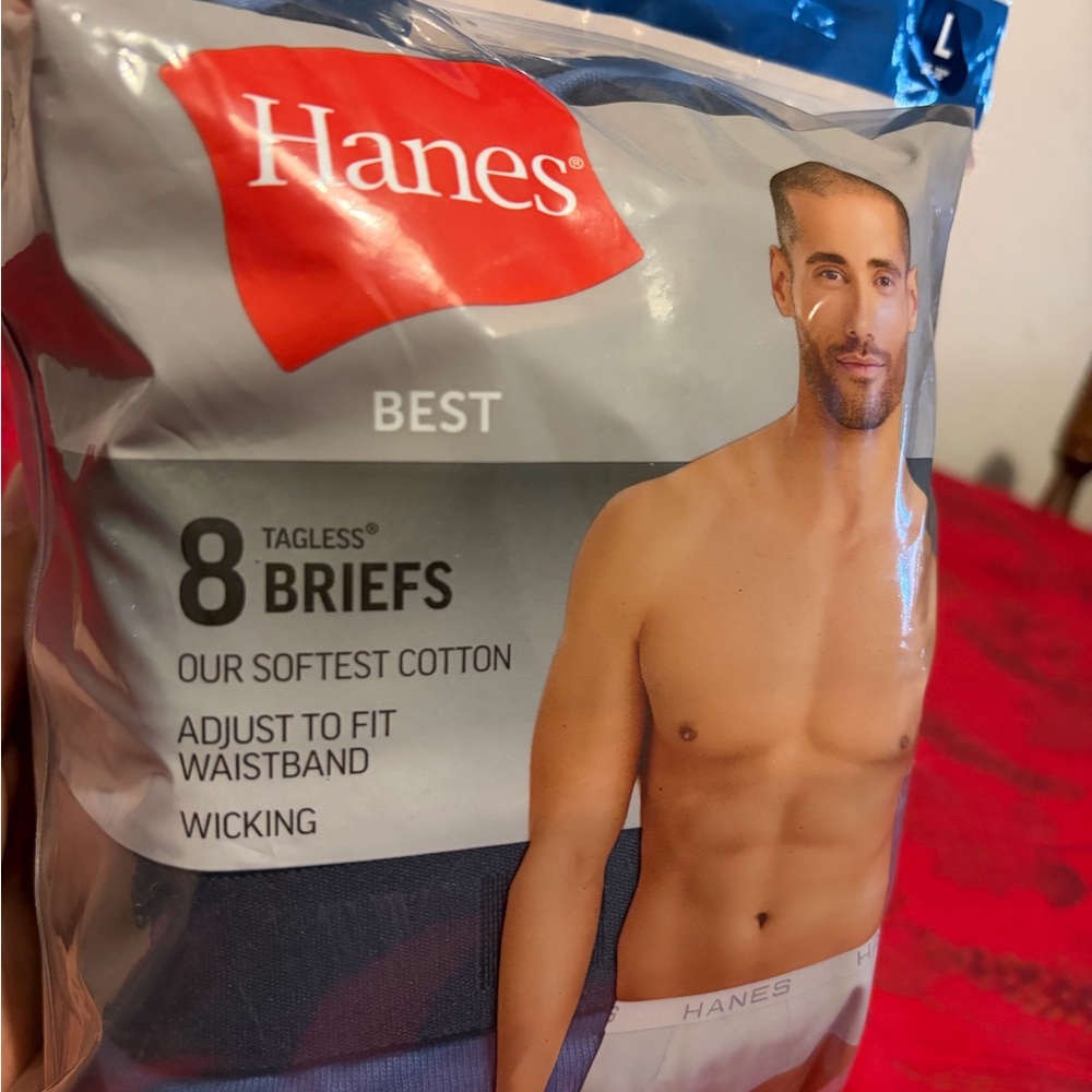 Hanes Men's Tagless Briefs - Black and Blue